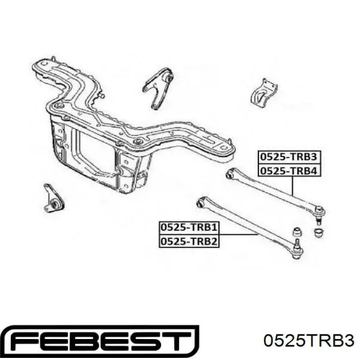 Brazo transversal izquierdo de suspensión trasera 0525TRB3 Febest