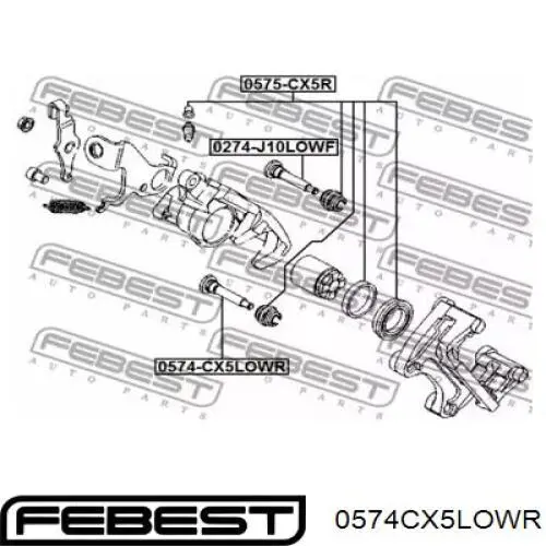 Pasador guía de la pinza de freno trasera K01126695 Mazda