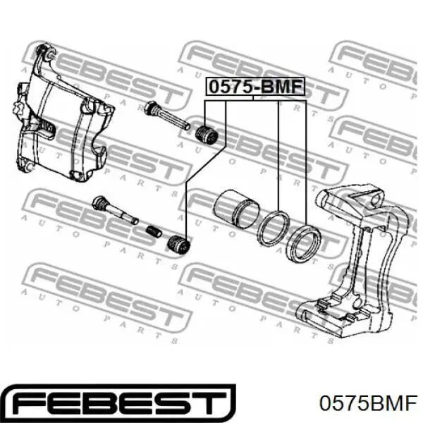 0575-BMF Febest juego de reparación, pinza de freno delantero