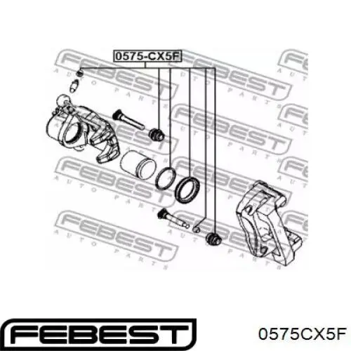 0575CX5F Febest juego de reparación, pinza de freno delantero