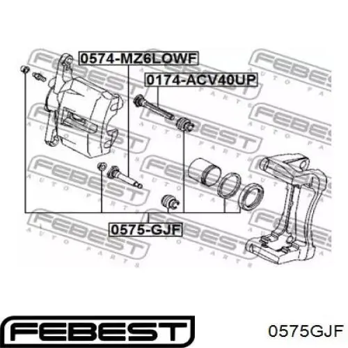 0575GJF Febest juego de reparación, pinza de freno delantero