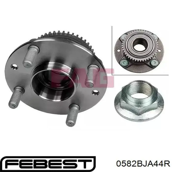 Cubo de rueda trasero 0582BJA44R Febest
