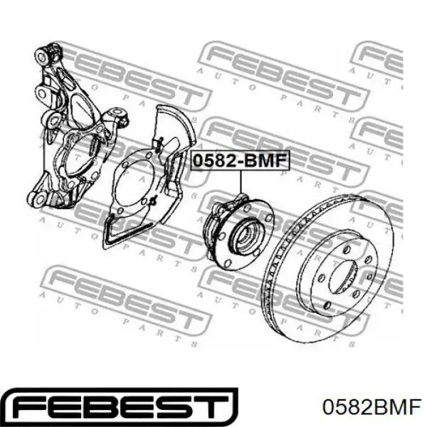 0582BMF Febest cubo de rueda delantero