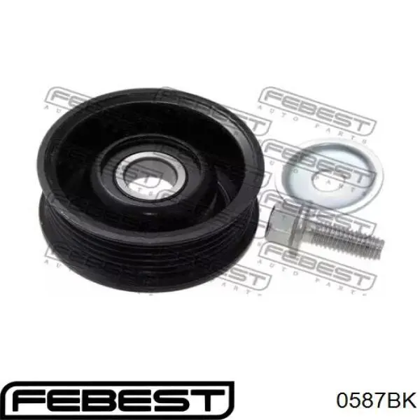 Comprar 0587BK Febest Polea tensora, correa poli V