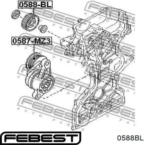 RP325 Japan Parts Polea guía correa poli V