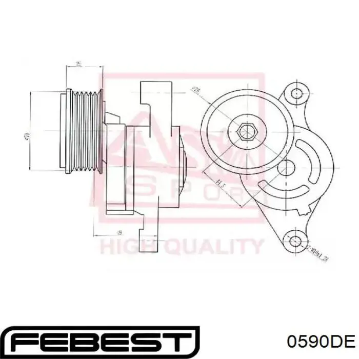 Tensor de la correa trapecial poli v Mazda ZJ3815980C