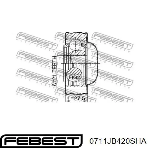 0711-JB420SHA Febest junta homocinética de árbol de cardán delantero, delantera