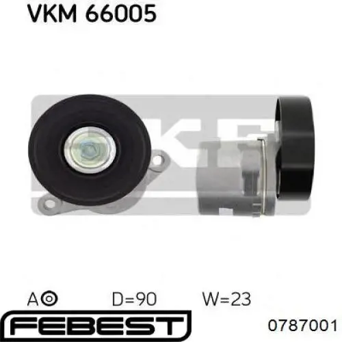 Comprar 0787001 Febest Polea tensora, correa poli V