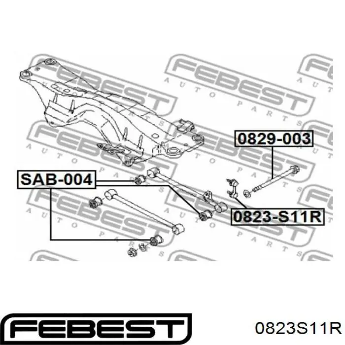 0823-S11R Febest soporte de barra estabilizadora trasera