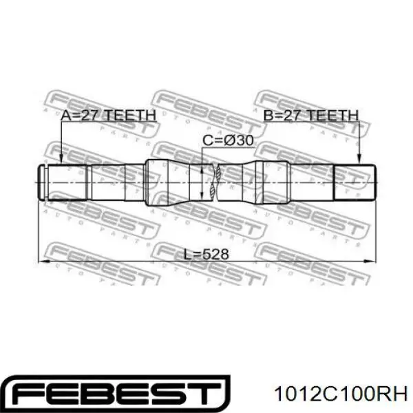 96624751 Peugeot/Citroen semieje de transmisión intermedio