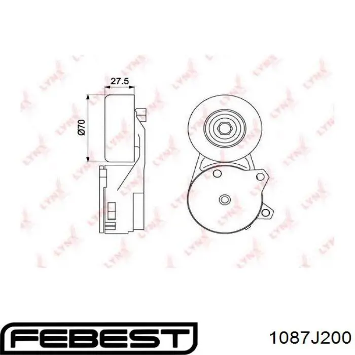 Comprar 1087J200 Febest Tensor de correa poli V 
