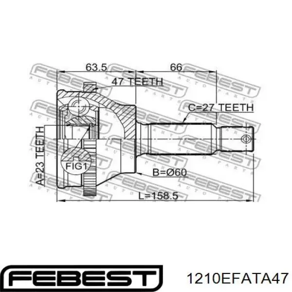 Junta homocinética exterior delantera Febest 1210EFATA47 precio, desde 50,88 EUR