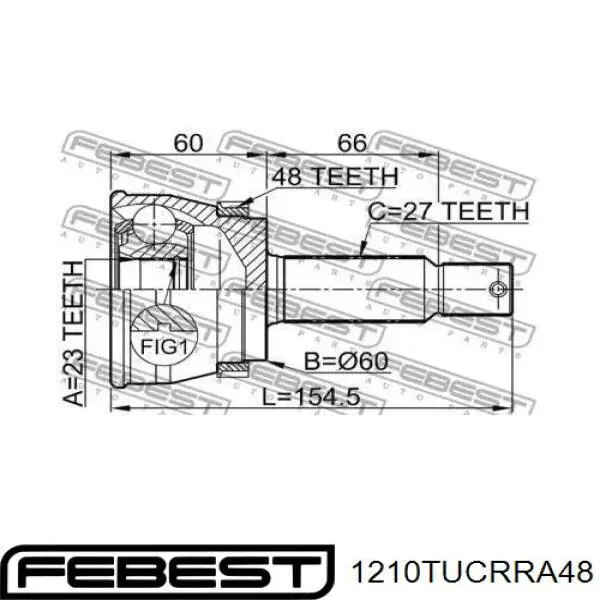 Comprar 1210TUCRRA48 Febest Junta homocinética exterior trasera