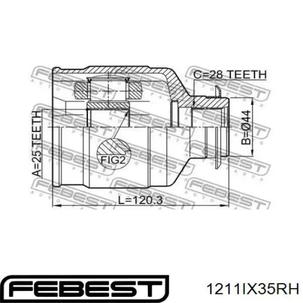 1211-IX35RH Febest junta homocinética interior delantera derecha