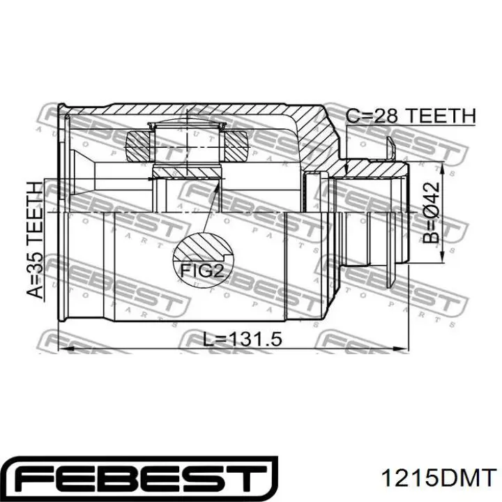Comprar 1215DMT Febest Fuelle, junta homocinética interior derecha delantera