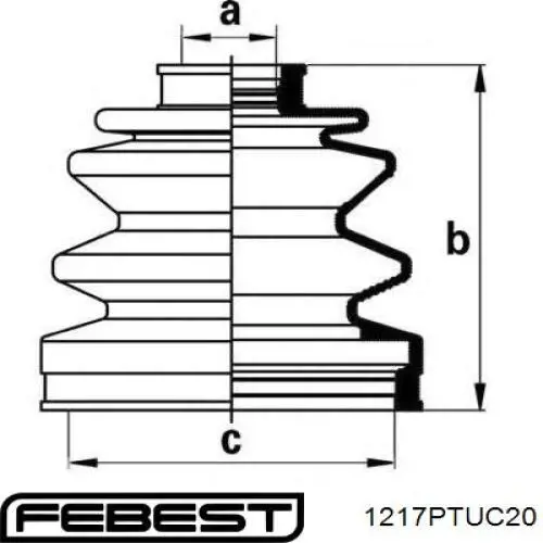 Comprar 1217PTUC20 Febest Fuelle de palier delantero exterior