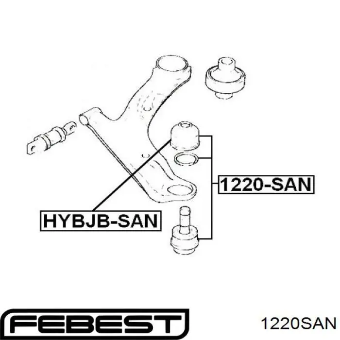 1220-SAN Febest rótula de suspensión inferior