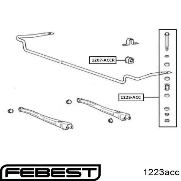 Soporte de barra estabilizadora delantera Hyundai Accent 1