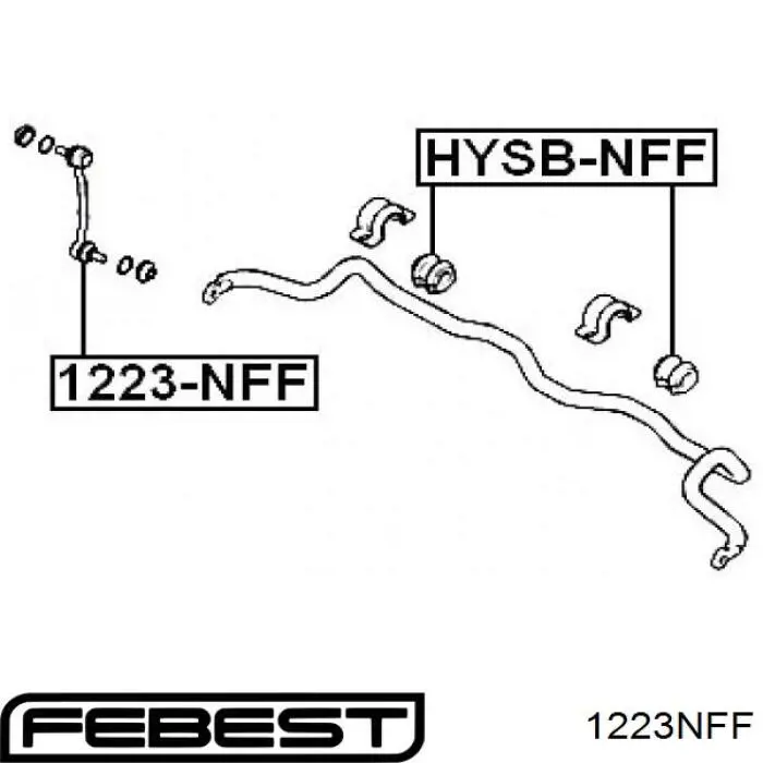 1223NFF Febest soporte de barra estabilizadora delantera