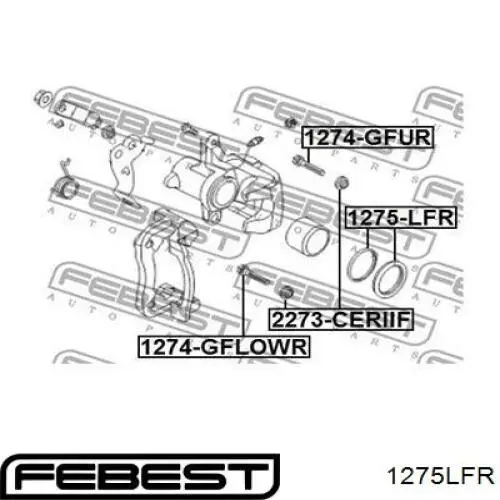 Comprar 1275LFR Febest Juego de reparación, pinza de freno trasero