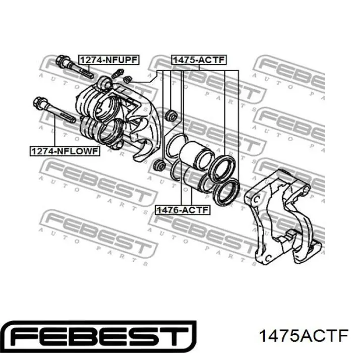 1475-ACTF Febest pinza de freno delantera derecha