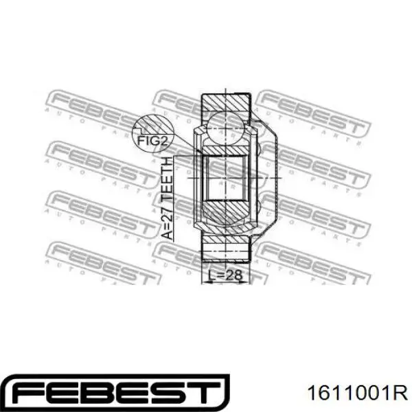 Junta homocinética interior trasera Febest 1611001R