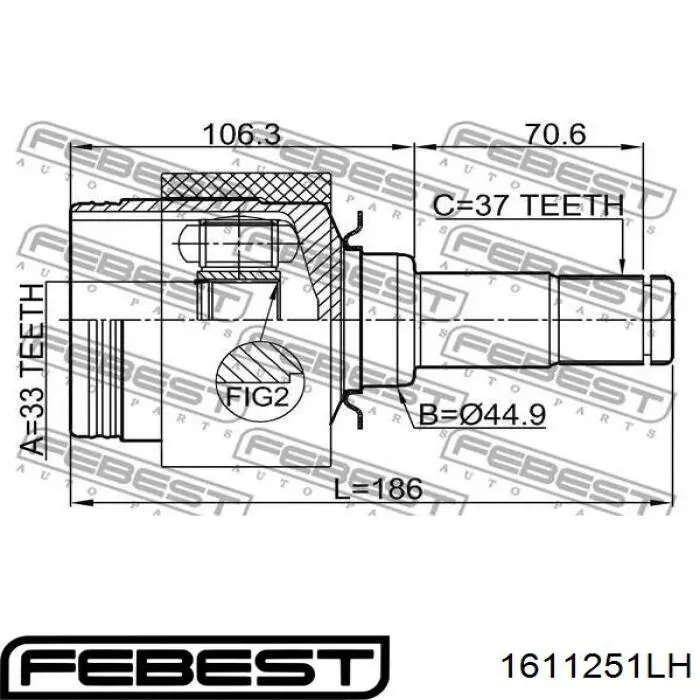 251330200180 Mercedes árbol de transmisión delantero izquierdo