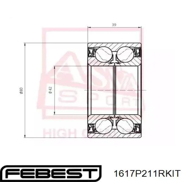 Comprar 1617P211RKIT Febest Fuelle interior de junta homocinética del semieje trasero