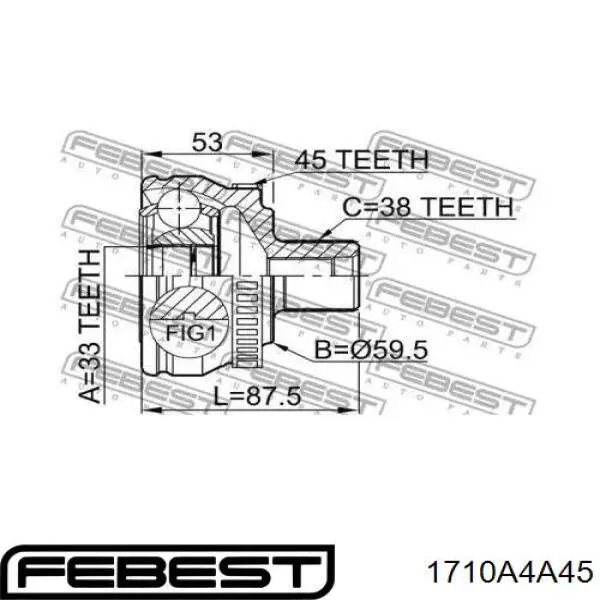 1710A4A45 Febest junta homocinética exterior delantera