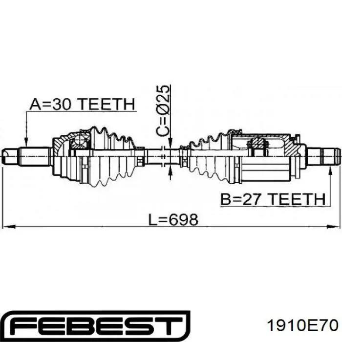 Comprar 1910E70 Febest Junta homocinetica