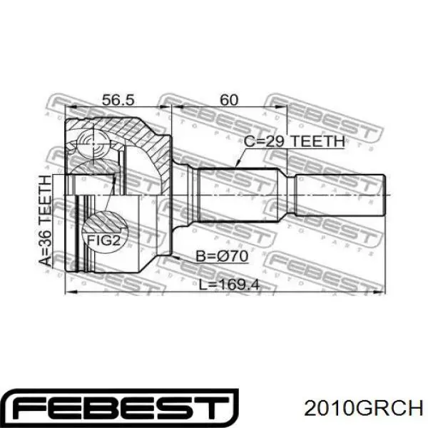 Comprar 2010GRCH Febest Junta homocinetica