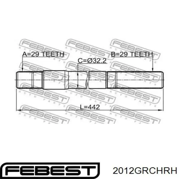 52111969AC Chrysler árbol de transmisión delantero derecho