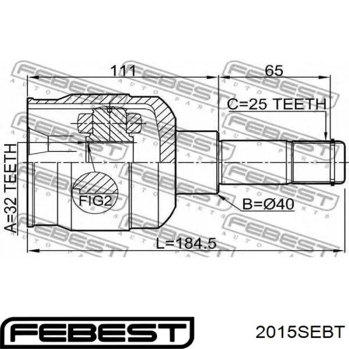 2015SEBT Febest fuelle, árbol de transmisión delantero interior