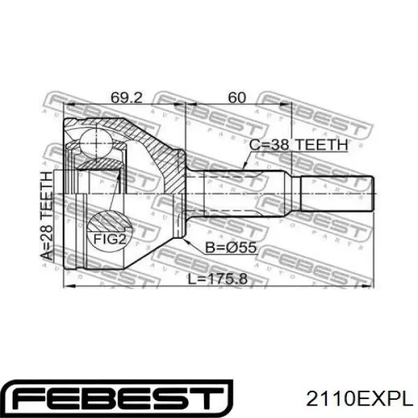 Comprar 2110EXPL Febest Junta homocinetica