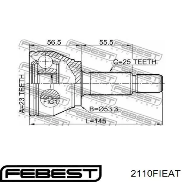 2110-FIEAT Febest junta homocinética exterior delantera