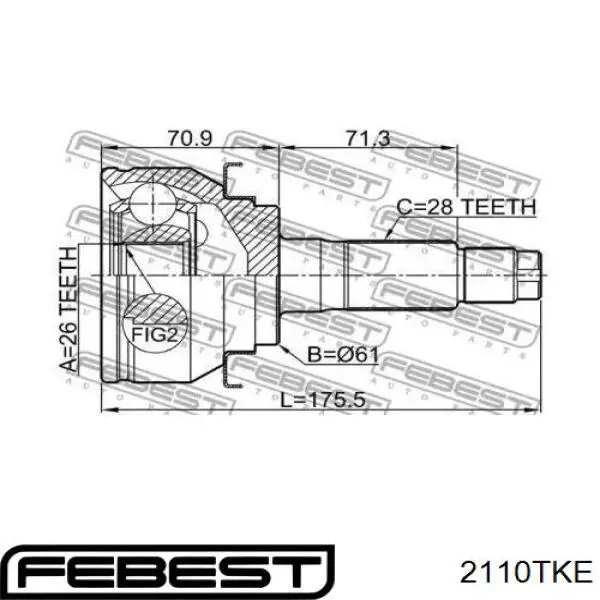 Junta homocinetica 2110TKE Febest