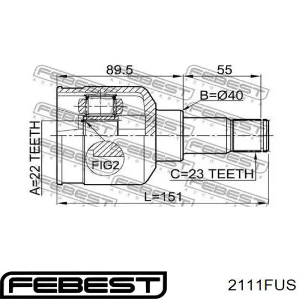 Comprar 2S613C356BA Ford Junta homocinética interna delantera izquierda