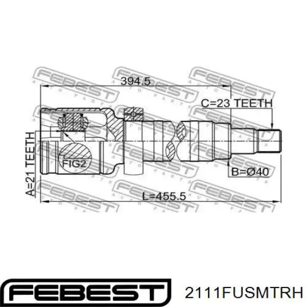 2111-FUSMTRH Febest junta homocinética interior delantera derecha