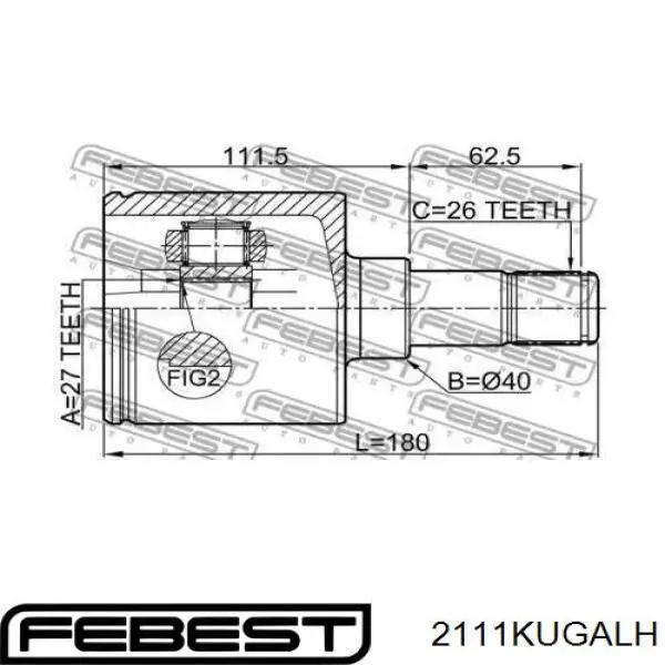 Comprar 2111KUGALH Febest Junta homocinética interna delantera izquierda