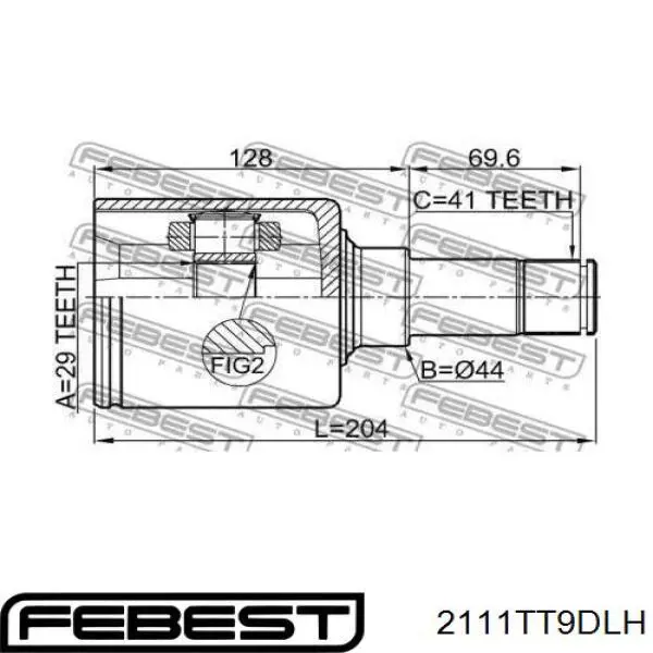 2111-TT9DLH Febest junta homocinética interior delantera izquierda