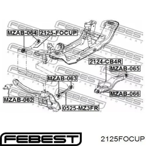 2125-FOCUP Febest brazo suspension inferior trasero izquierdo/derecho