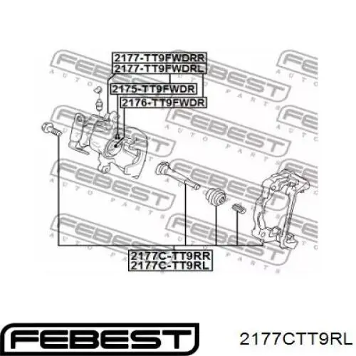 2177C-TT9RL Febest soporte, pinza de freno trasera