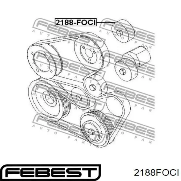 2188FOCI Febest polea inversión / guía, correa poli v