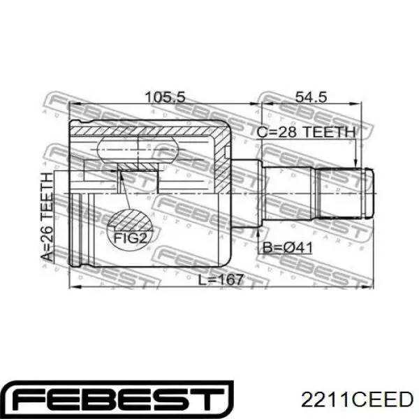 Comprar 2211CEED Febest Junta homocinética interna delantera