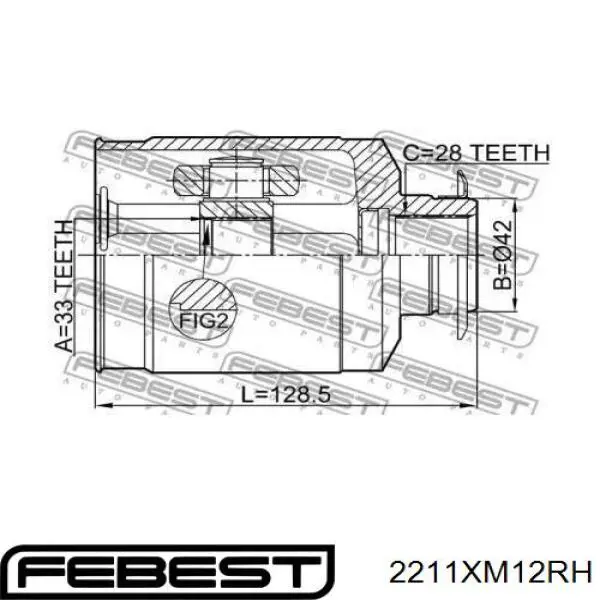 Comprar 2211XM12RH Febest Junta homocinética interna delantera derecha