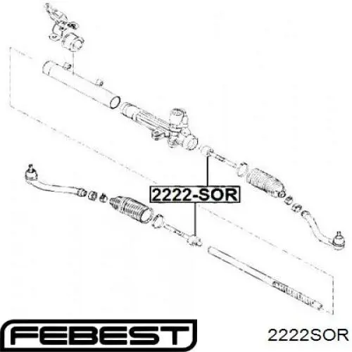 2222-SOR Febest barra de acoplamiento izquierda