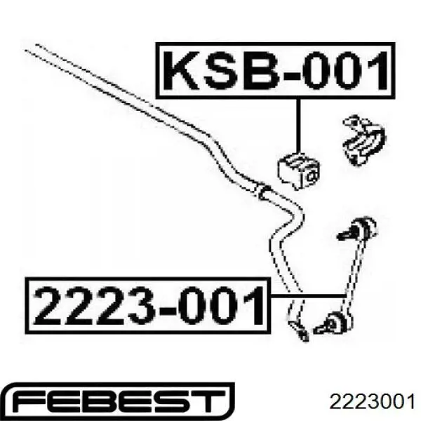 2223001 Febest soporte de barra estabilizadora trasera