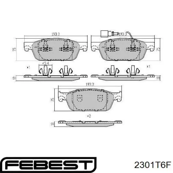 2301-T6F Febest pastillas de freno delanteras