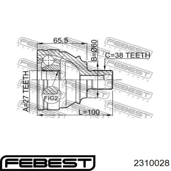 2310028 Febest junta homocinética exterior delantera