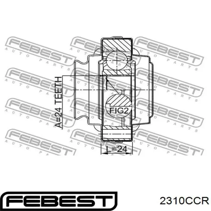 Junta homocinética exterior trasera Febest 2310CCR